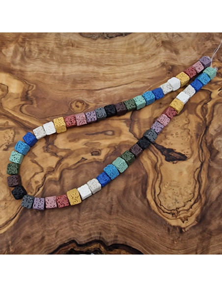 Lavakette 8x8mm multicolor