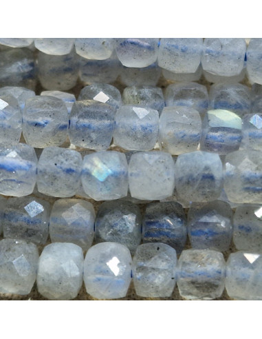 Labradoritkette facettiert 4x4mm