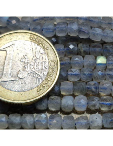 Labradoritkette facettiert 4x4mm