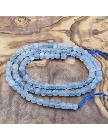 Labradoritkette facettiert 4x4mm