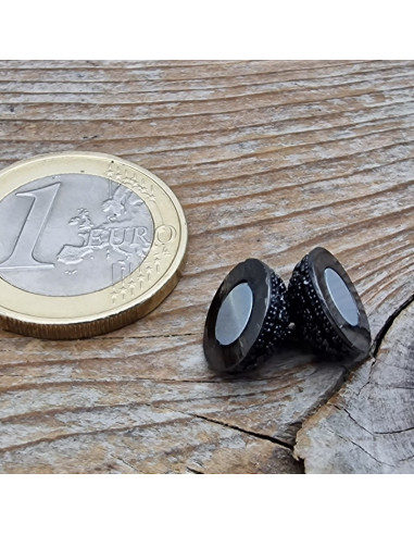 Magnetschliesse 10mm schwarz, Strass, geklebt