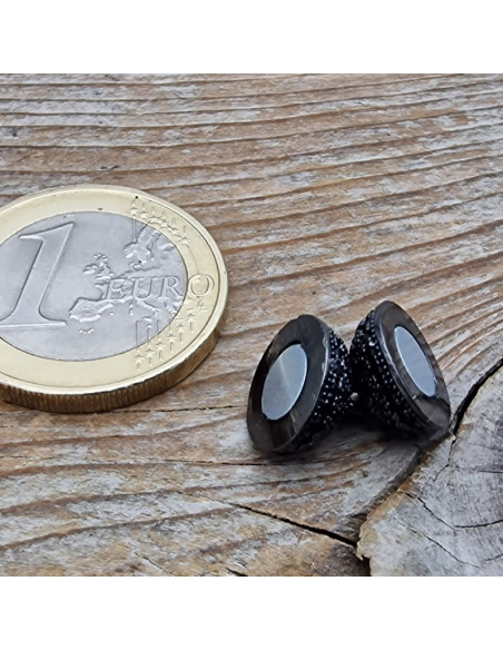 Magnetschliesse 10mm schwarz, Strass, geklebt