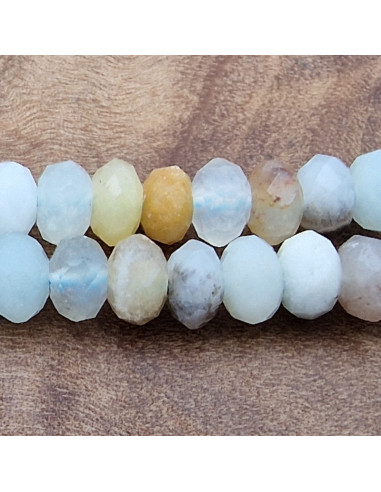 Amazonitkette facettiert 4x2mm