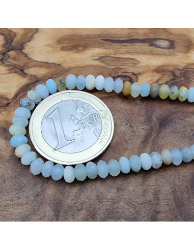 Amazonitkette facettiert 4x2mm