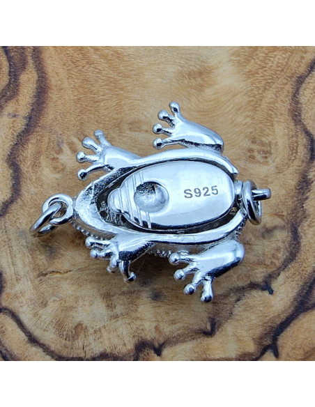 Schliesse Frosch 19mm, 925 Silber rhodiniert, Strass