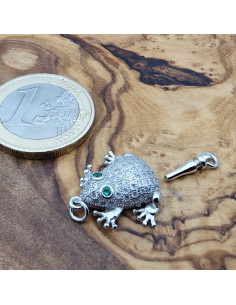 Schliesse Frosch 19mm, 925 Silber rhodiniert, Strass 2