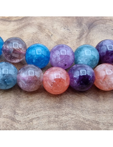 Bergkristallkette 8mm bunt