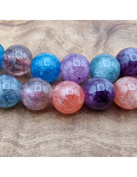 Bergkristallkette 8mm bunt