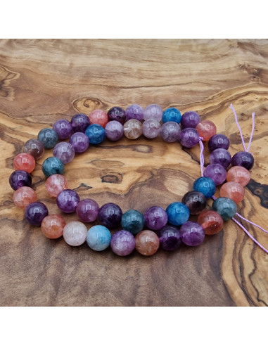 Bergkristallkette 8mm bunt