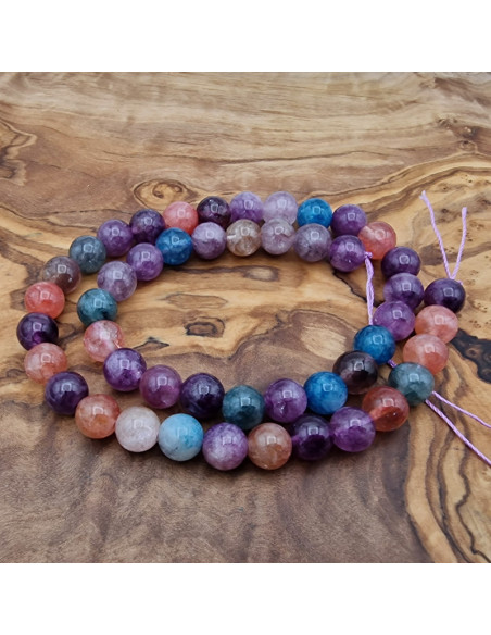 Bergkristallkette 8mm bunt