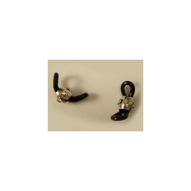 Brillenhalter (2 Stk), Metall silberfarben