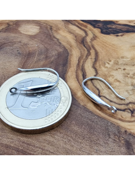 2 Stk. Ohrhaken 16mm, 925 Silber rhodiniert