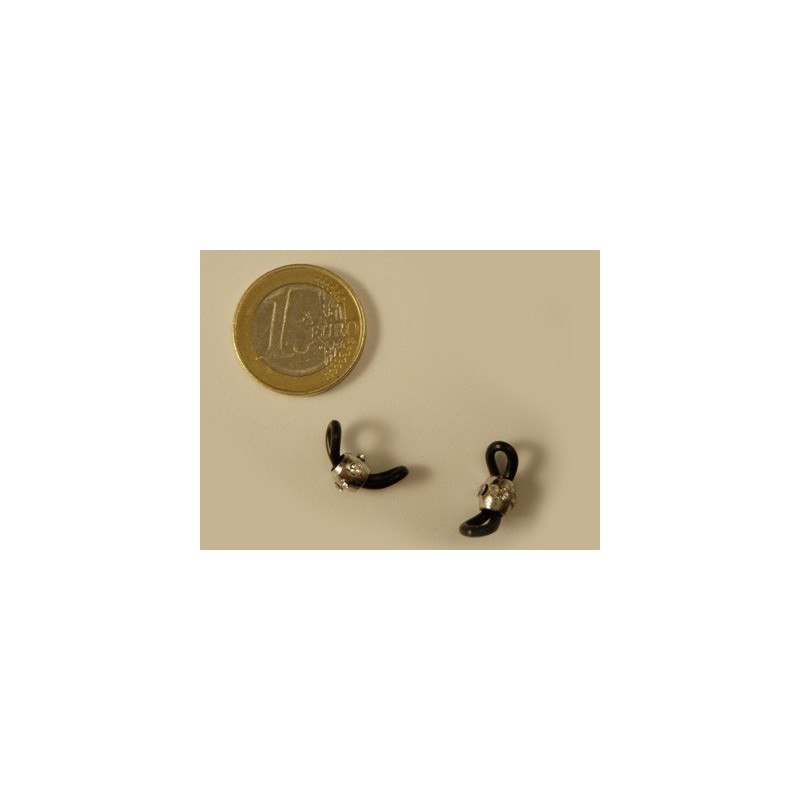 Brillenhalter (2 Stk), Metall silberfarben