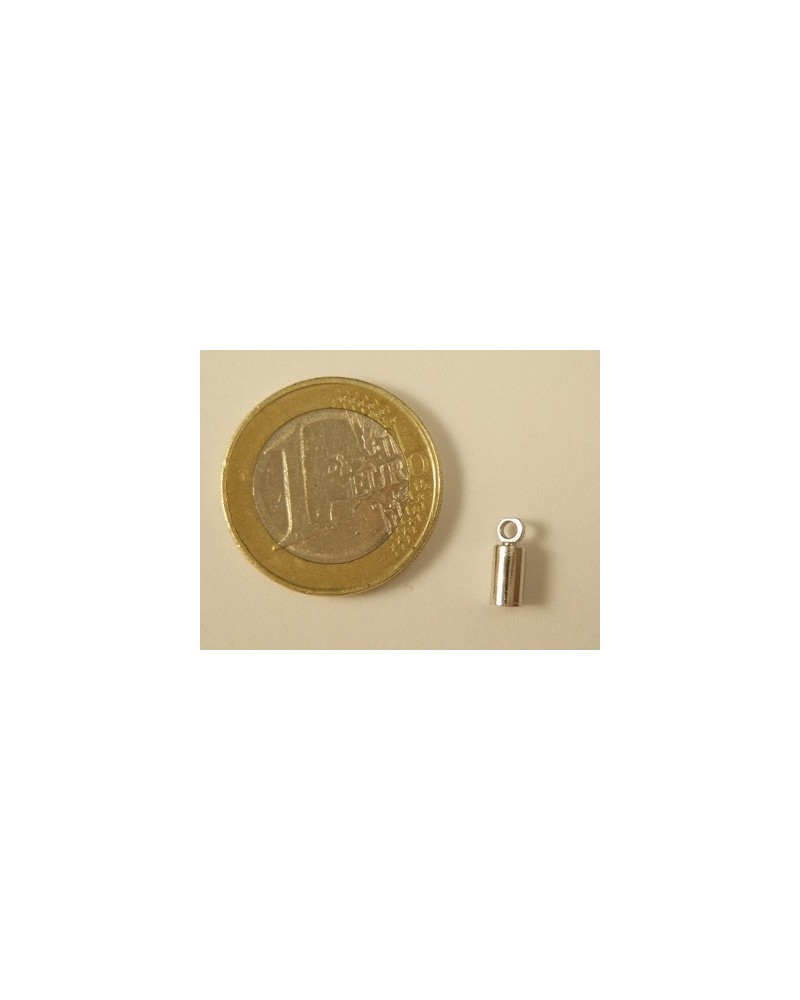 Bandende 3mm (2 Stk), Messing silberfarben