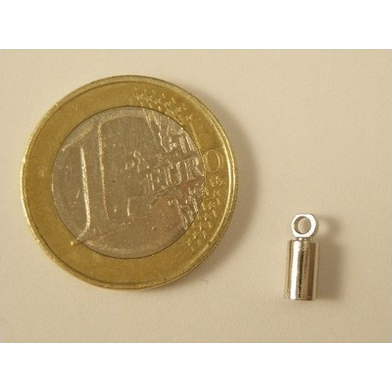 Bandende 3mm (2 Stk), Messing silberfarben