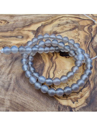 grauer Chalcedonkette 6mm