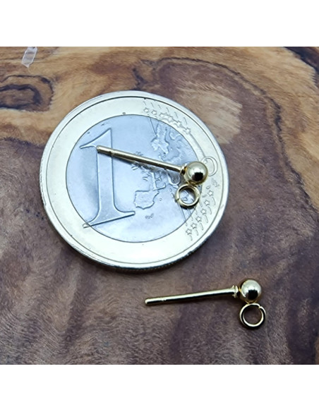 Ohrstecker 3mm (2 Stk), Edelstahl gold