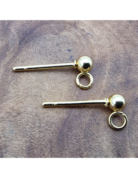 Ohrstecker 3mm (2 Stk), Edelstahl gold