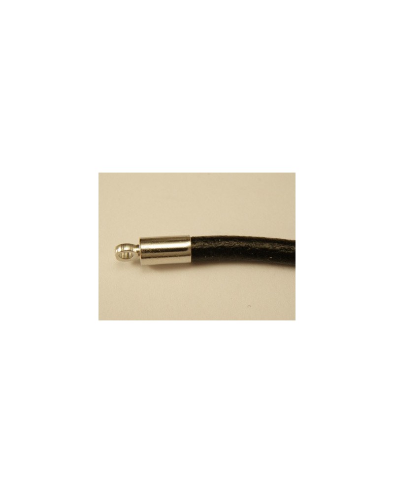 Bandende 3mm (2 Stk), Messing silberfarben