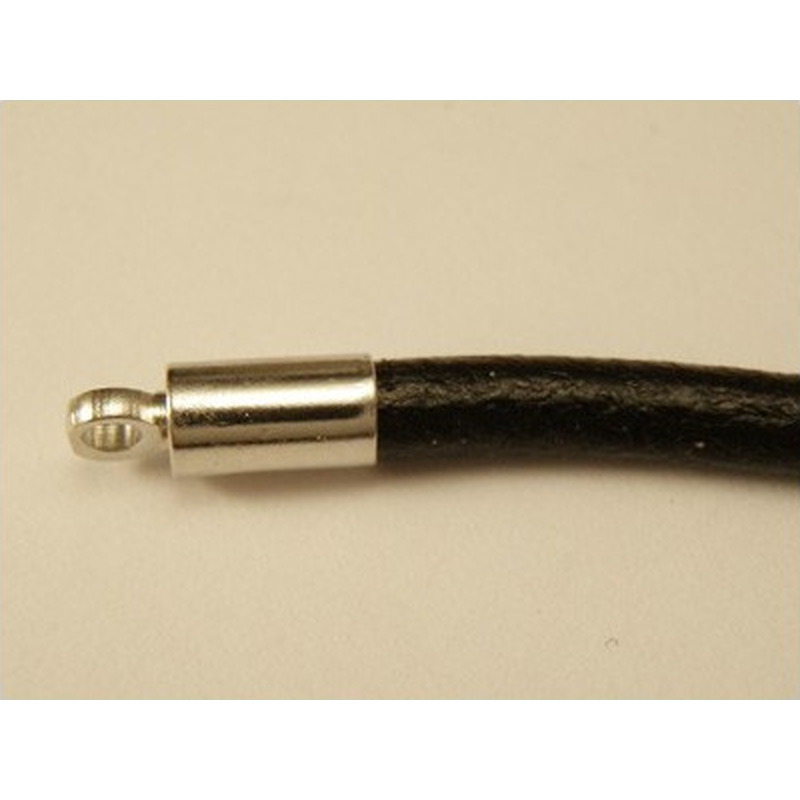 Bandende 3mm (2 Stk), Messing silberfarben