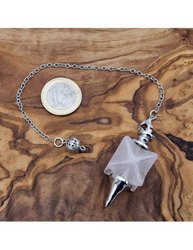 Rosenquarz Pendel mit Kette