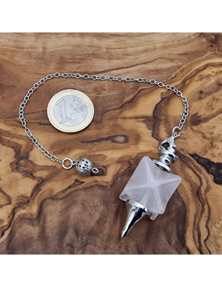 Rosenquarz Pendel mit Kette