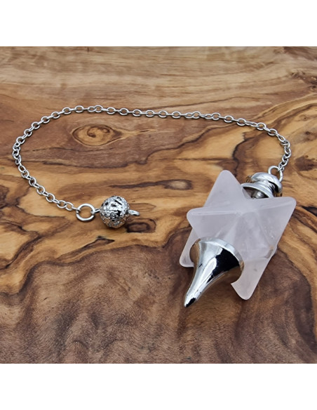 Rosenquarz Pendel mit Kette