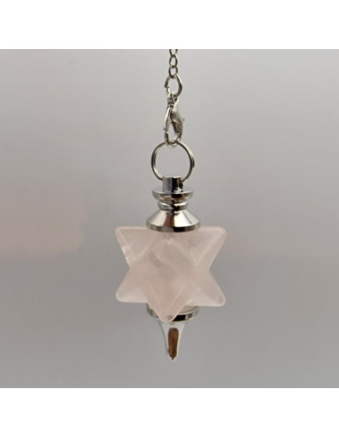 Rosenquarz Pendel mit Kette