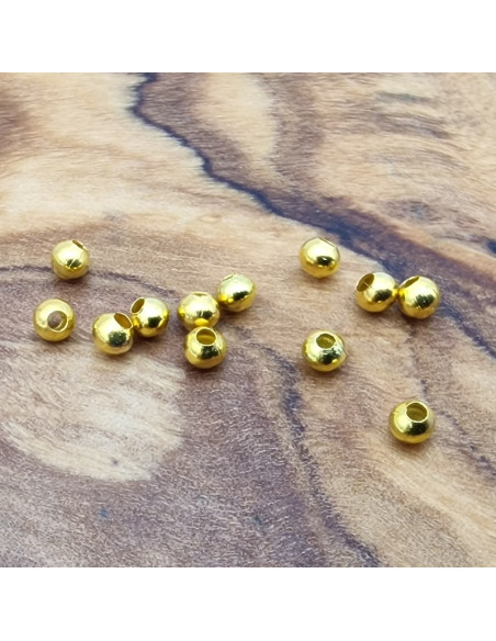 Kugel 2mm (100 Stk), Messing vergoldet