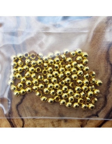 Kugel 2mm (100 Stk), Messing vergoldet