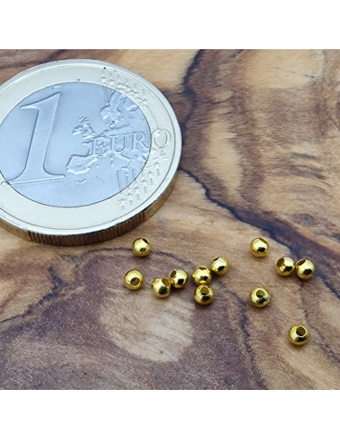 Kugel 2mm (100 Stk), Messing vergoldet
