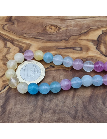 Bergkristallkette 8mm bunt