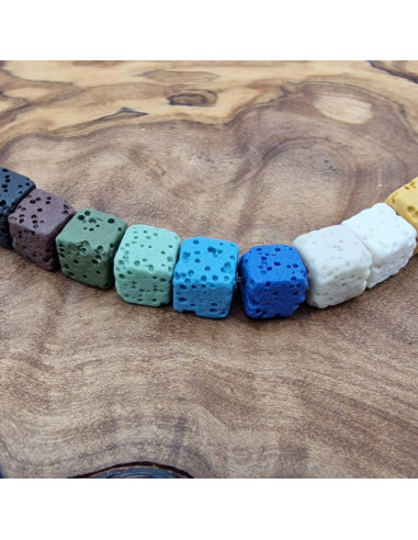 Lavakette 6x6mm multicolor