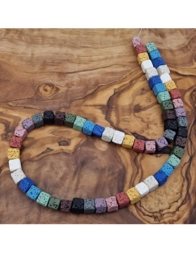 Lavakette 6x6mm multicolor