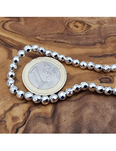 Blutsteinkette Silber (Hämatit) 4mm facettiert 2