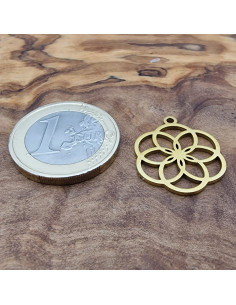 Samen des Lebens 18mm, Edelstahl gold 2