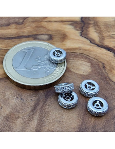 Zwischenteil Strass 6x2.5mm, Metall silberfarben 2