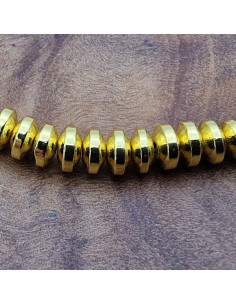 Blutsteinkette Gold (Hämatit) 4x2mm