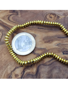 Blutsteinkette Gold (Hämatit) 4x2mm 2