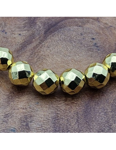 Blutsteinkette Gold (Hämatit) 4mm facettiert