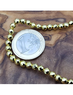 Blutsteinkette Gold (Hämatit) 4mm facettiert 2