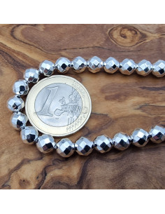 Blutsteinkette Silber (Hämatit) 6mm facettiert 2