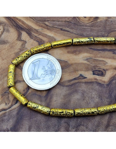 Blutsteinkette Gold (Hämatit) Lavalook 4x14mm 2