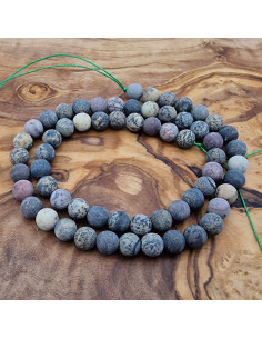 Dendritenjaspiskette matt 6mm 2