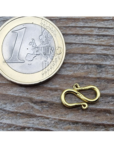 Hakenschliesse 12mm, 925 Silber vergoldet