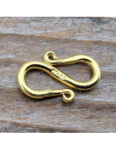 Hakenschliesse 12mm, 925 Silber vergoldet