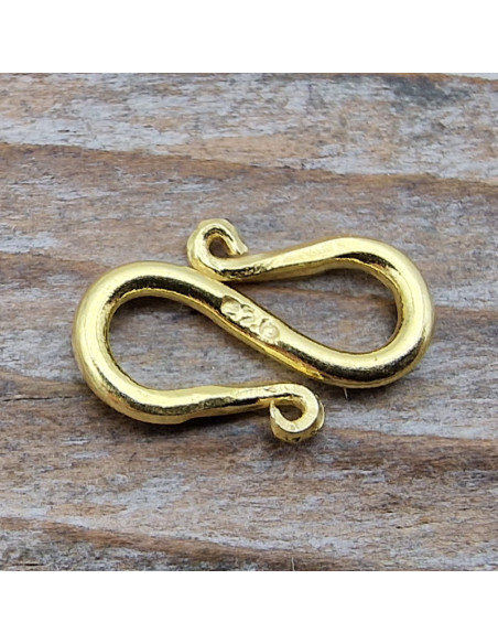 Hakenschliesse 12mm, 925 Silber vergoldet