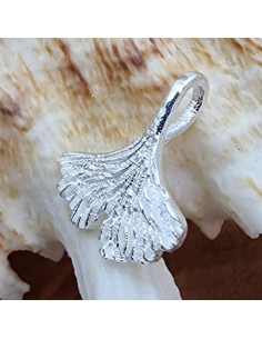 Charm Ginkgoblatt 8mm, 925 Silber