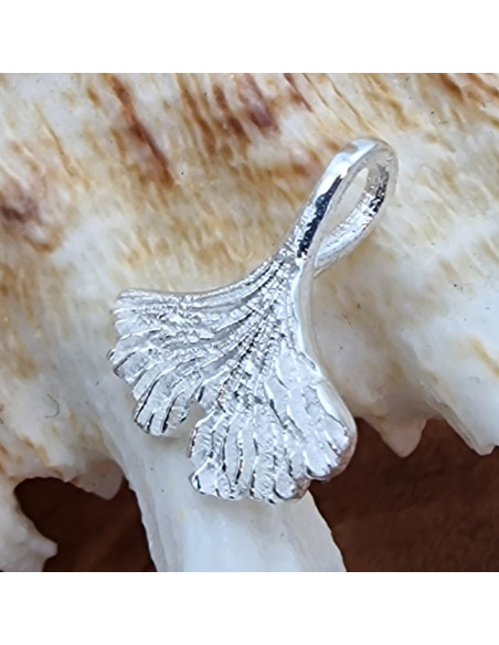 Charm Ginkgoblatt 8mm, 925 Silber