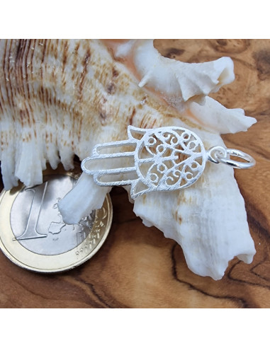 Charm Hamsa-Hand 28mm, 925 Silber